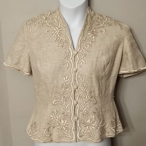 Marie St.Claire Linen,12P ShortSleeveJacket